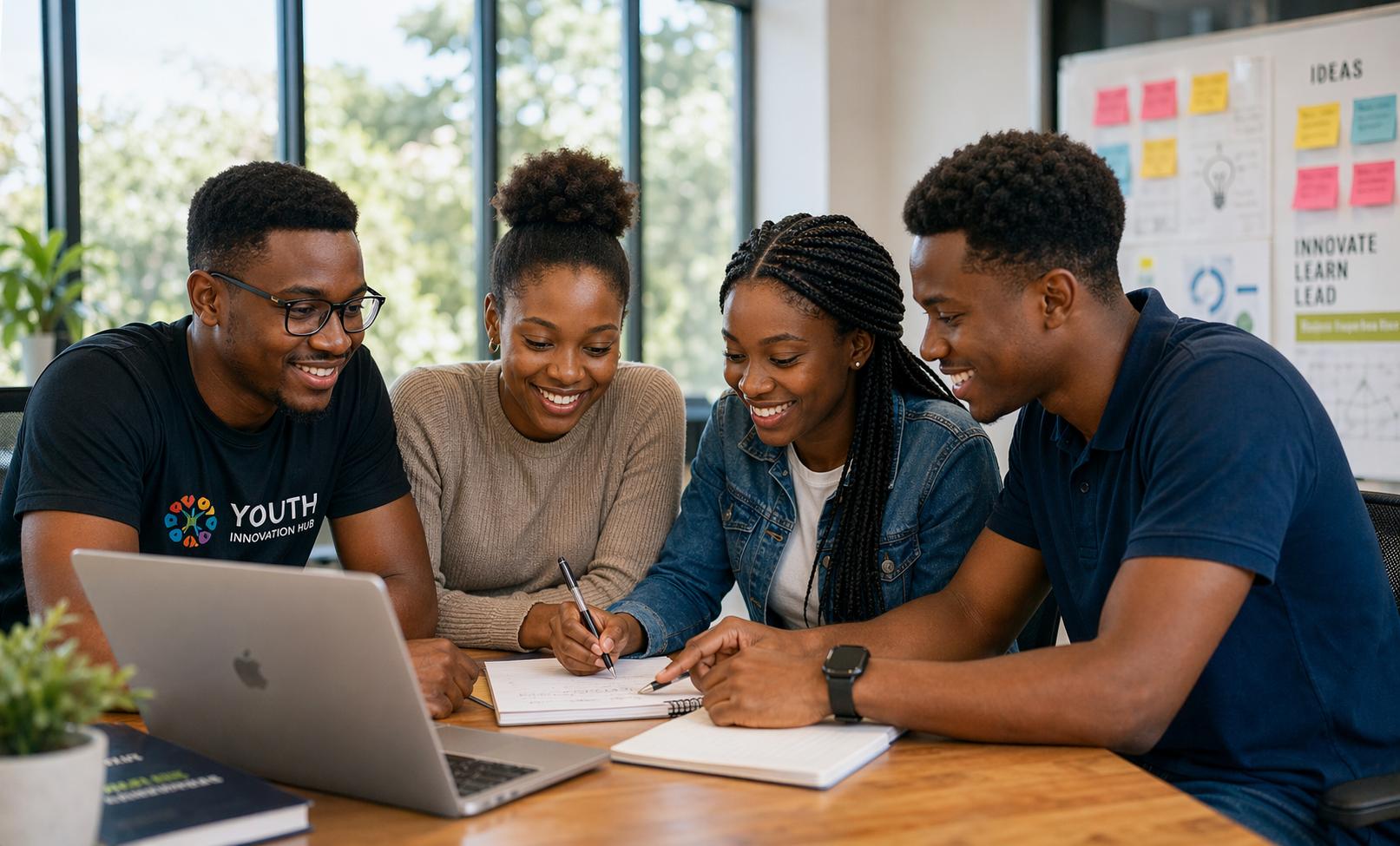 Youth Innovation Hub learners collaborating together