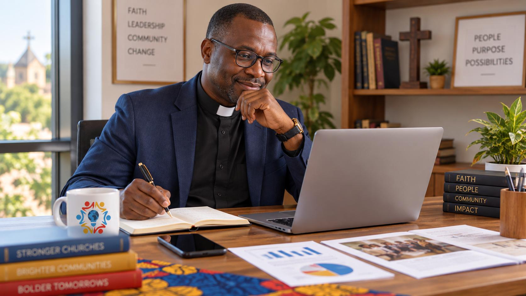 Church leader using digital technology for practical ministry and administration